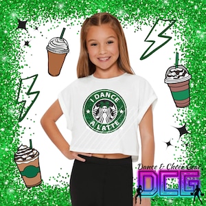 Dance A Latte tshirt | Custom Dance shirt | Dance crop top | Dance Team | Dance A Latte Shirt | Dancer shirt | Dance Gift for her Glitter