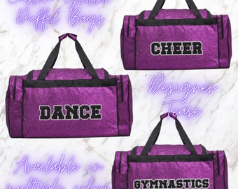 Custom Glitter Dance Duffel Bag | Personalized Duffel Bag | Cheer Bag | Team Duffel | Gymnastics Bag | Girls Dance Bag | Glitter Duffel