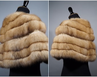 SMALL | SIZE 4 | Luxury Genuine Vintage Sable Fur Cape | Vintage Wedding Bridal Fur | Sable Fur Stole | Vintage Fur Cape |Gatsby Accessory