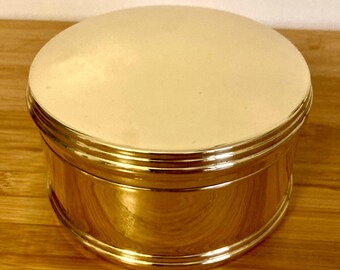 Ralph Lauren Aubrey Round Hinged Brass Box Signed NICE!
