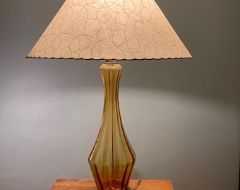 Mid Century Style Fiberglass Lamp Shade Retro Modern Oval Red W