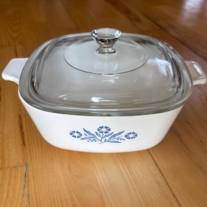 Vintage jaren 60 ZELDZAME Corning Ware blauwe korenbloem 1 1/2 Qt braadpanschotel P-1-1 / 2-B met deksel