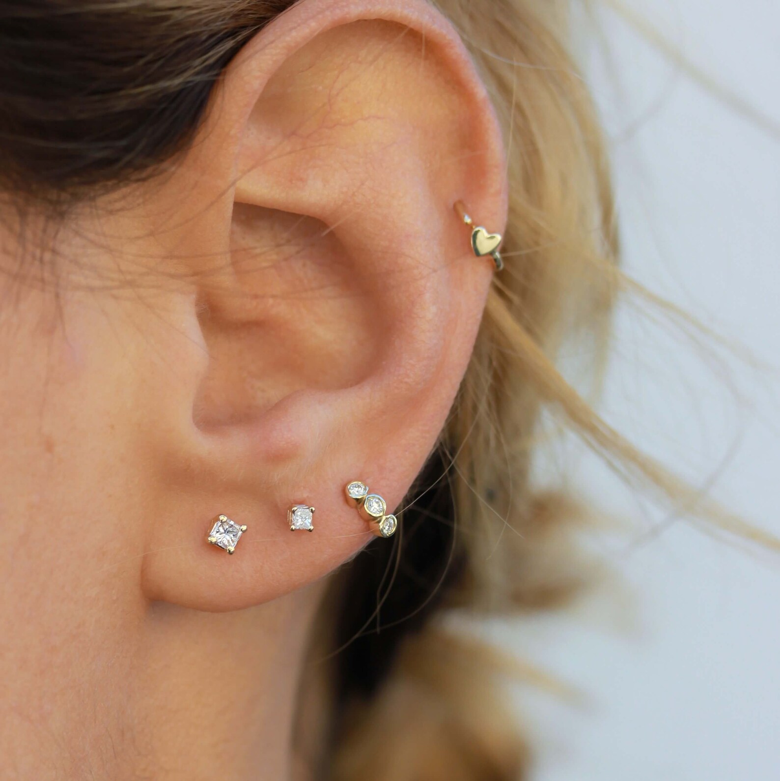 gold plated helix earrings