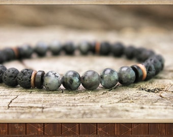 Men's Mala Beads Bracelet, Protection Bracelet, Men's Bead Armband, Men Chakra Bracelet, Lava Bracelet Men, Yoga Gift for Men, Mala Bracelet