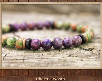Women's Yoga Bracelet, Women's Purple Bracelet, Gemstone Armband, Joyfulness Bracelet Mala, Wrist Mala, Mala Beads Bracelet, Prayer Bracelet