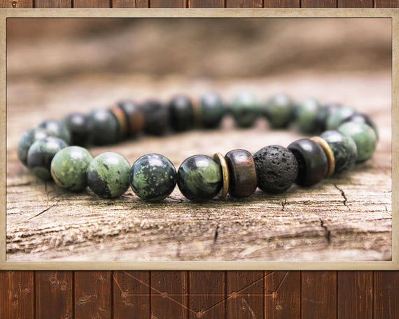 Men's Hindu Bracelet Heart Chakra Mala Green Mala | Etsy