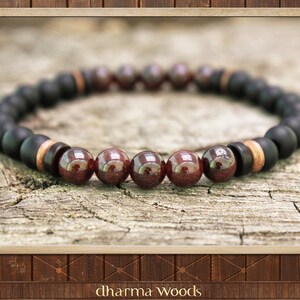 Men's Virility Bracelet, Garnet Bracelet, Root Chakra Bracelet, Men's Mala Bracelet, Men's Yoga Mala Armband, Handmade Men's Gift Bracelet 画像 2