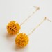 Pompom Earrings Mustard Earrings Long Earrings Dangle Earrings Statement Earrings Daughter Gift for Her Sister Gift Girlfriend Gift/SIRACUSA
