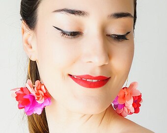 Statement Jewelry Statement Earrings Floral Earrings Boho Earrings Gold Earrings/ CICIRI