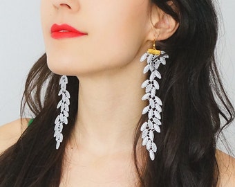 Statement Jewelry Lace Earrings Long Earrings Boho Jewelry Boho Earrings Girlfriend Gift Mom Gift Bridesmaid Gift Inspirational/ GALEO