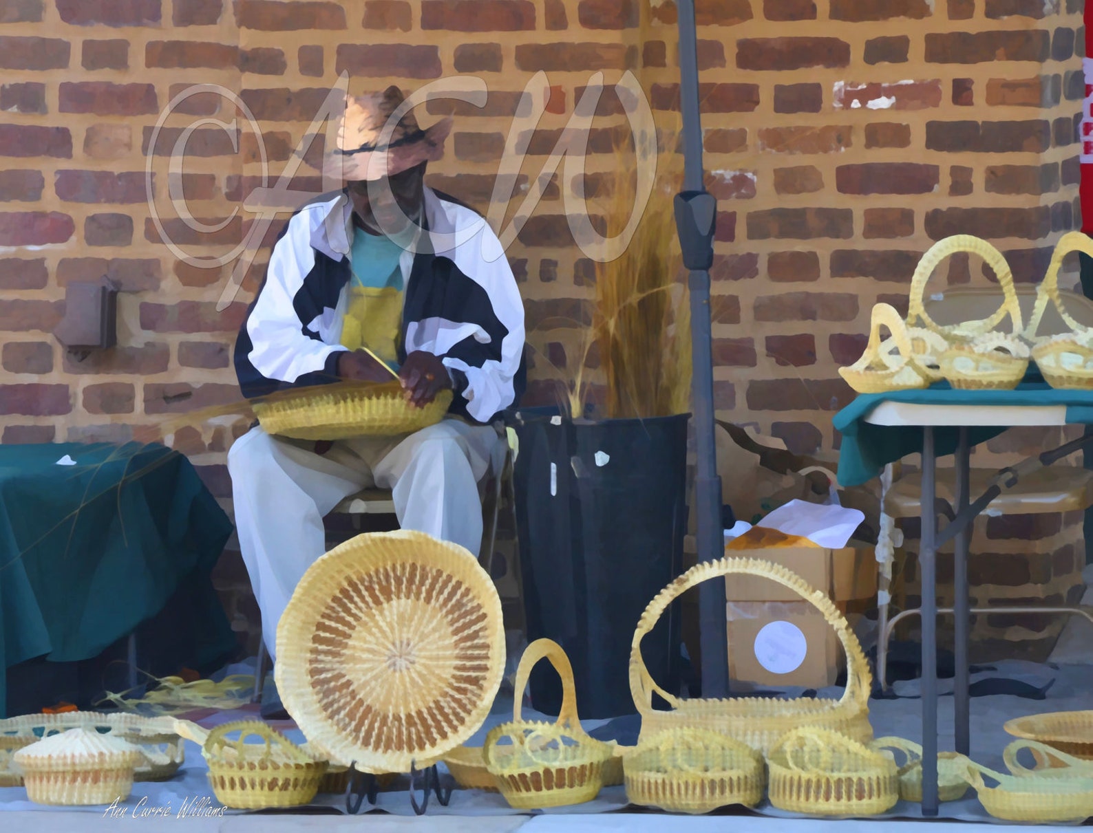 Basket Weaver in Charleston South Carolina 16 x 20 canvas Etsy