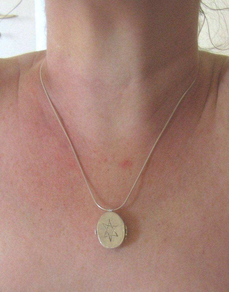 Sterling Silver Two Sided Necklace With Engraved Star of David Etsy