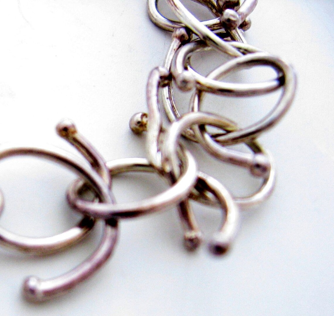 Paloma Flexible Fine Silver Bracelet Etsy
