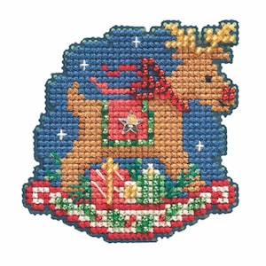 Rocking Reindeer Cross Stitch Ornament Kit Mill Hill 2021 Winter Holiday MH182131