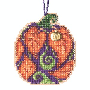 Autumn Pumpkin Beaded Counted Cross Stitch Kit Mill Hill 2020 Painted Pumpkins Ornament MH162021