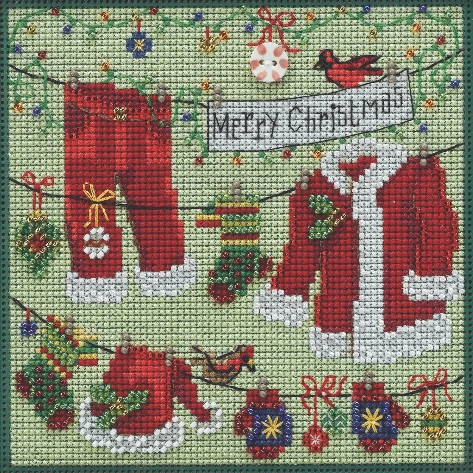 Santa's Clothesline Cross Stitch Kit Mill Hill 2022 Etsy