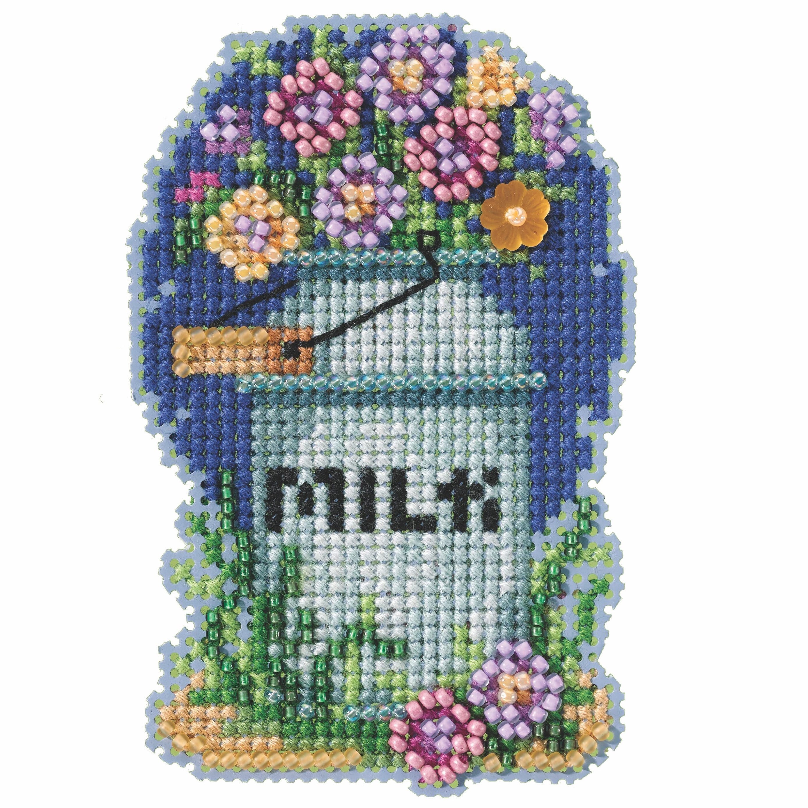 Mill Hill Aqua Flower MH21-2213 Beaded Ornament Cross Stitch Kit
