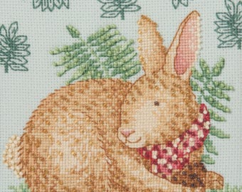 Reggie Rabbit Cross Stitch Kit Mill Hill 2026 Debbie Mumm Woodland Friends DM302614