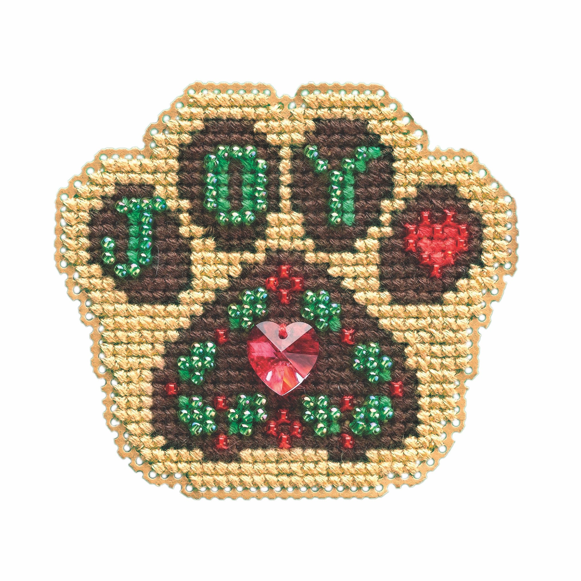 Gingerbread Lad Cross Stitch Ornament Kit Mill Hill 2021 Beaded Holiday  MH212111 
