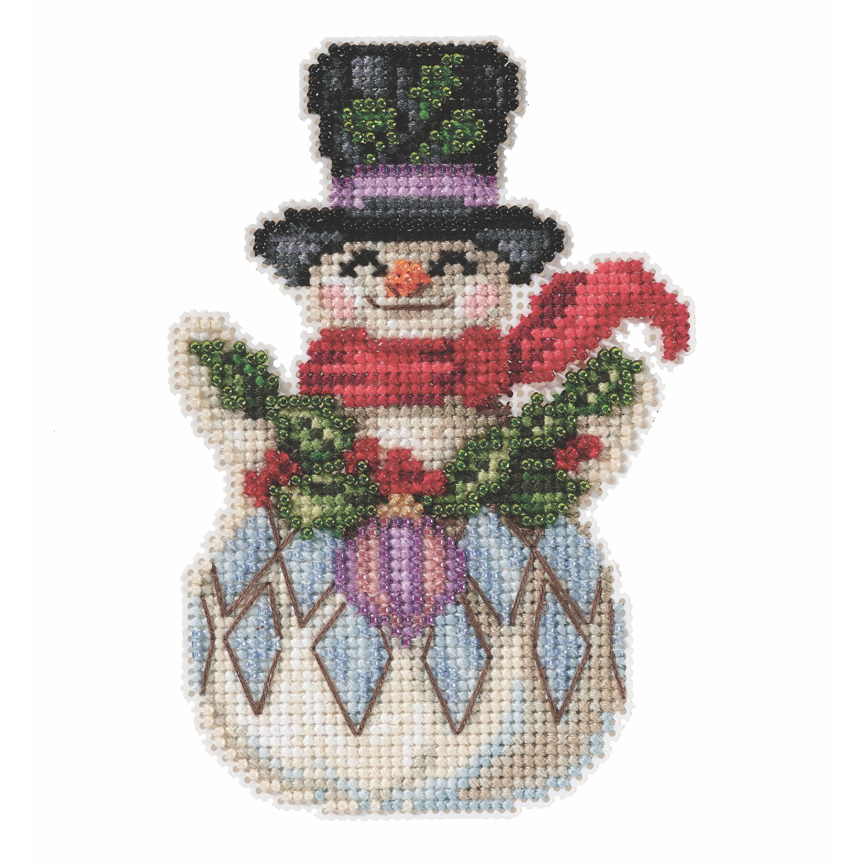 Cooking Snowman Beaded Counted Cross Stitch Kit Mill Hill 2021 Charmed  Ornament MH162135