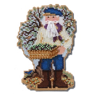 Olive Harvest Santa Cross Stitch Kit Mill Hill 2024 Mediterranean Santas Ornament MH202432