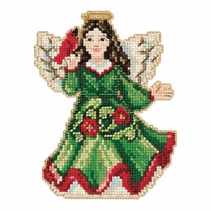 Angel with Cardinal Counted Cross Stitch Kit Mill Hill 2016 Jim Shore JS201615
