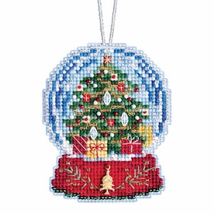 Christmas Tree Snow Globe Beaded Counted Cross Stitch Kit Mill Hill 2019 Ornaments MH161936