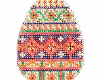 Trellis Egg Bead Cross Stitch Kit Mill Hill 2017 Spring Bouquet MH181715