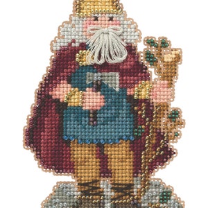 Wales Santa Beaded Counted Cross Stitch Christmas Ornament Kit Mill Hill 2015 Celtic Santas MH205303