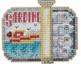 Sardines Counted Cross Stitch Kit Mill Hill 2026 Spring Bouquet MH182614