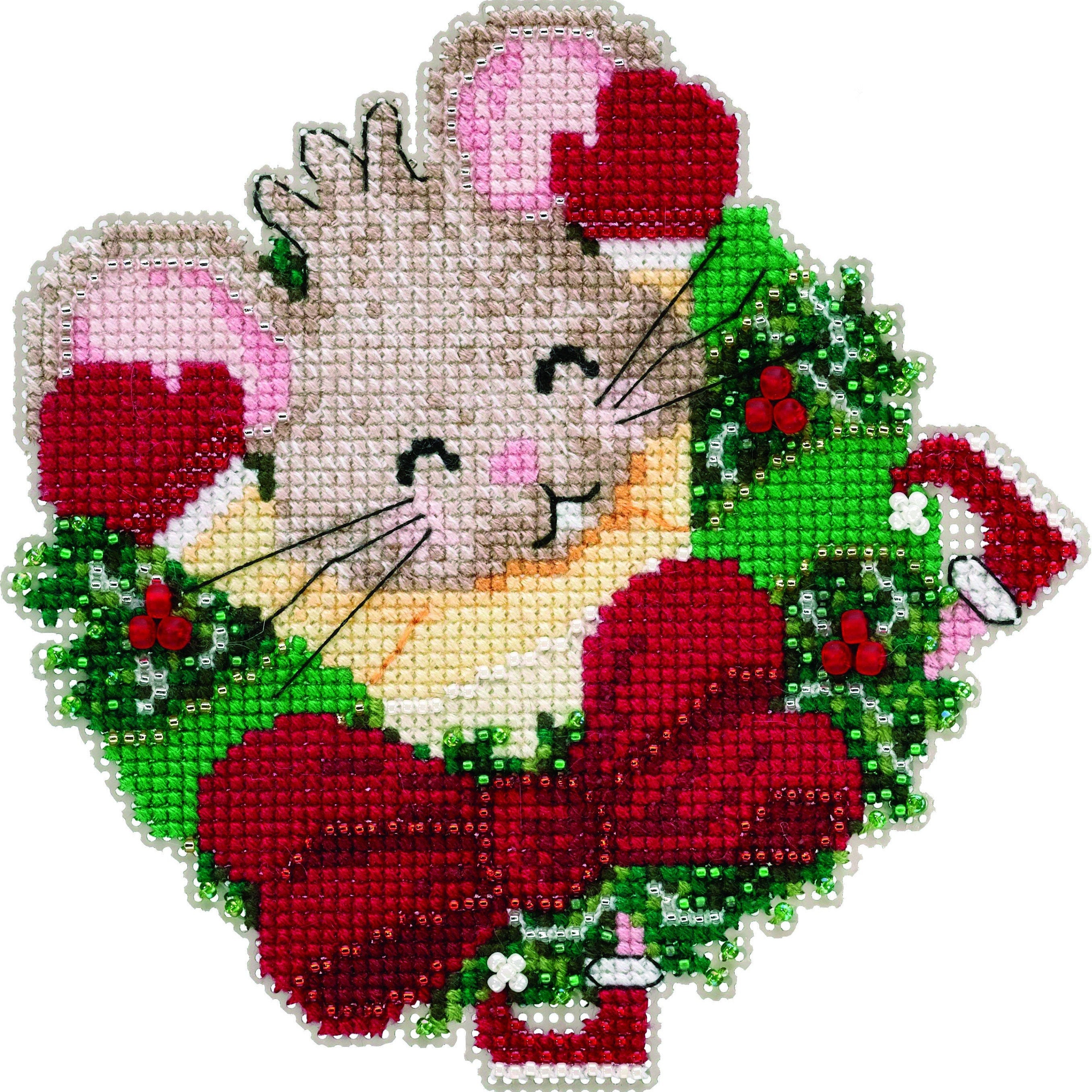 Jingle Bell Trio Cross Stitch Ornament Kit Mill Hill 2019 Winter Holiday  MH181933 