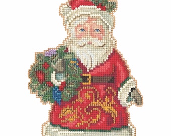Winter Wishes Santa Cross Stitch Kit Mill Hill 2020 Jim Shore JS202014