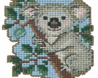 Koala Counted Cross Stitch Kit Mill Hill 2026 Spring Bouquet MH182612