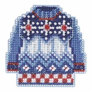 Sweater Weather Beaded Counted Cross Stitch Christmas Ornament Kit Mill Hill 2015 Winter Holiday MH185301