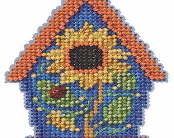 Painted Birdhouse Counted Cross Stitch Kit Mill Hill 2026 Spring Bouquet MH182615