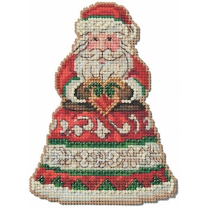 Santa Holding Heart Cross Stitch Kit Mill Hill 2024 Jim Shore JS202414
