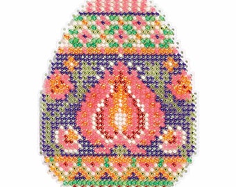 Lotus Egg Beaded Cross Stitch Kit Mill Hill 2017 Spring Bouquet MH181712