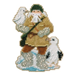 Albatross Santa Cross Stitch Ornament Kit Mill Hill 2020 Antarctic Santa MH202033