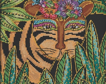 Tigress Cross Stitch Kit Mill Hill 2026 Laurel Burch LB302611