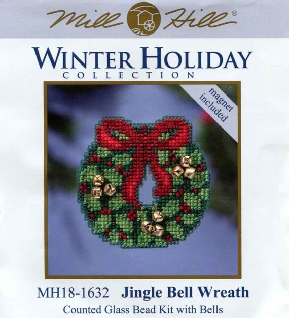 Jingle Bell Wreath Cross Stitch Kit Mill Hill 2016 Winter Holiday 