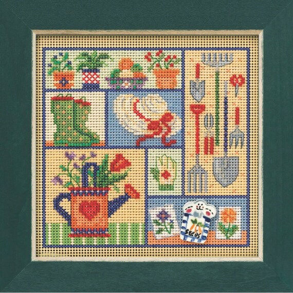 Garden Sampler Beaded Counted Cross Stitch Kit Mill Hill 2021 Buttons & Beads Spring MH142113 Garden Sampler Beaded Counted Cross Stitch Kit Mill Hill 2021 Buttons & Beads Spring MH142113