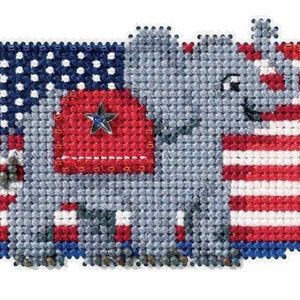 Patriotic Red Bead Cross Stitch Kit Mill Hill 2016 Autumn Harvest MH181624