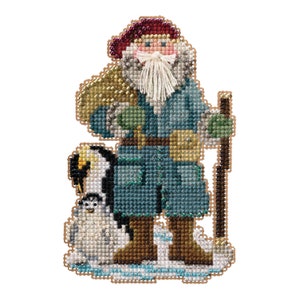 Penguin Santa Cross Stitch Ornament Kit Mill Hill 2020 Antarctic Santas MH202031