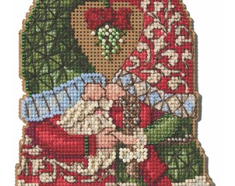 Mistletoe Couple Gnomes Cross Stitch Kit Mill Hill 2025 Jim Shore JS202516