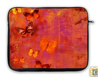 SWEET-YZ Laptop Sleeve Case Blue Feathers and Butterflies Notebook Computer Cover Bag Compatible 13-15 Inch Laptop