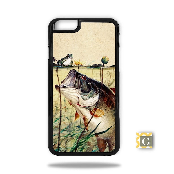 iPhone Case, iPhone 13 Case, iPhone 12 Case, iPhone 11, iPhone 10, Galaxy S20 Case, Galaxy Note Case "Bass Fishing Frog"