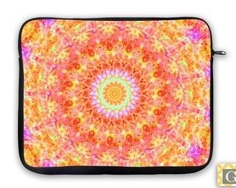 Orange Tie Dye Mandala Design iPad Case, Laptop Bag, Laptop Sleeve, Laptop Case, iPad Sleeve, MacBook Case, Tablet Case - Orange Sherbert