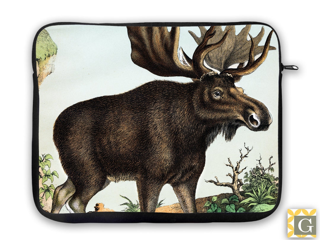 Moose Antique Art iPad Case, Laptop Bag, Laptop Sleeve, Laptop Case
