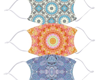 Washable Reusable Face Mask with Filters, Filter Pocket, Colorful 8