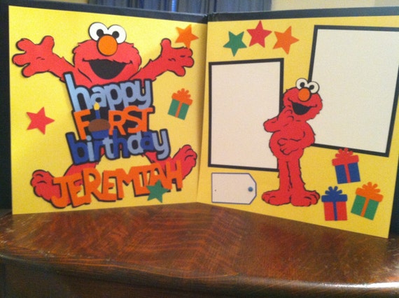 Happy First Birthday From Elmo Customized Name Pre Made 12 X Etsy